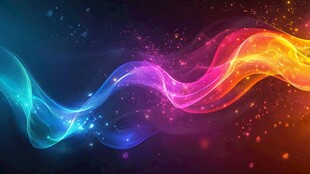 梦幻炫彩流动光波背景图