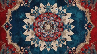 复古民族风曼陀罗花纹图案