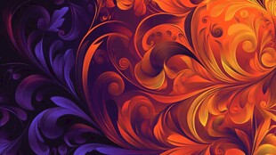 绚丽梦幻的抽象花卉图案
