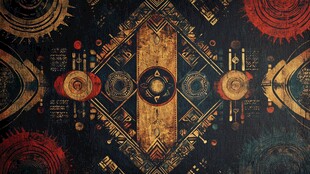 神秘复古机械风几何图案