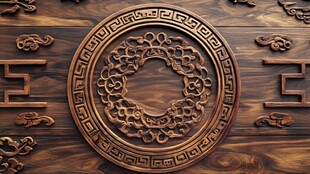中式木雕花纹装饰图案