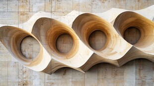 独特木质螺旋状艺术装置