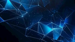 蓝色科技感多边形网络背景