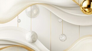 奢华白金色系流体装饰图案