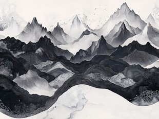 水墨群山图