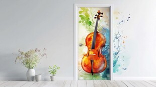 小提琴艺术墙绘装点空间