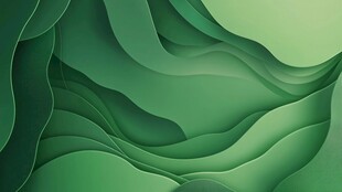 绿色立体纸艺风格背景图