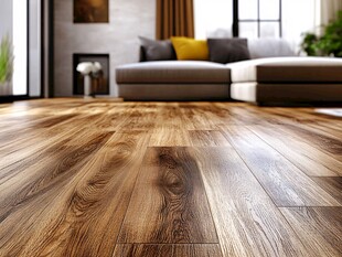 温馨客厅的木质地板展示