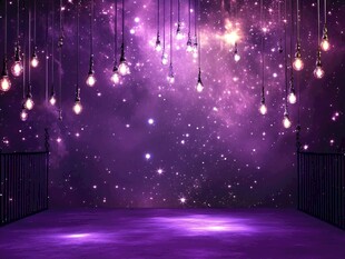 梦幻紫色星空灯泡场景