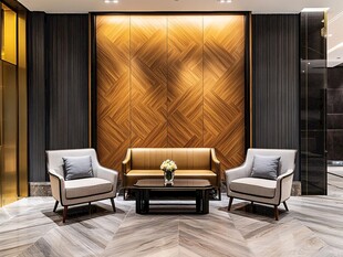 现代奢华风格的室内休息区