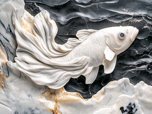 玉雕金鱼 灵动水中游