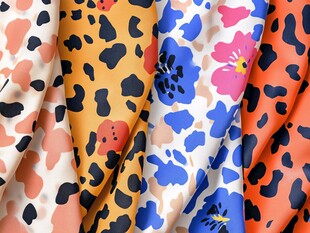 多彩印花布料纹理展示