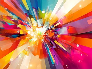绚丽多彩几何光线爆炸背景