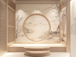 中式雅致景墙室内设计