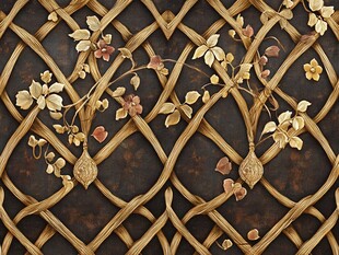 复古藤蔓花纹编织背景图