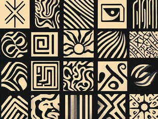 几何抽象图案艺术集合