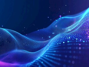 梦幻蓝色科技感波浪背景