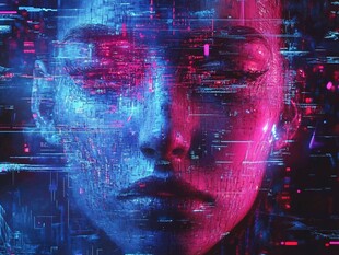 科技感人脸的数字视觉