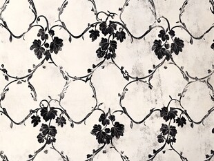 黑白藤蔓花卉图案壁纸