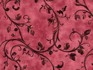 玫红色藤蔓花纹图案