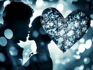 浪漫情侣之璀璨爱心时刻