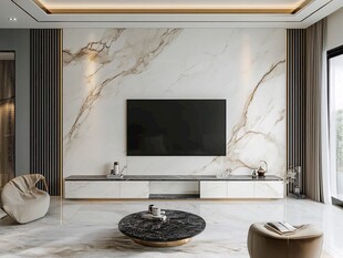 现代简约大理石客厅设计