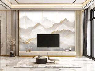 现代中式客厅电视背景墙