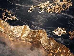 黑金山水风奢华装饰纹理