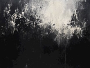 黑白水墨风抽象艺术画面