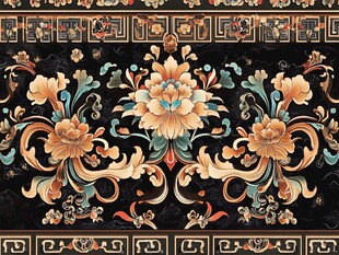 古典中式花卉图案纹饰