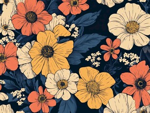 复古风花卉图案背景设计