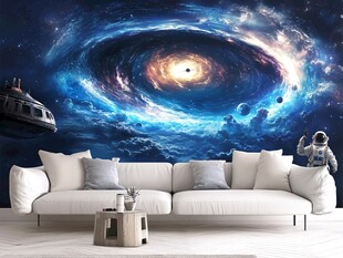 梦幻宇宙主题客厅背景墙