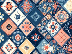 复古花纹瓷砖图案设计