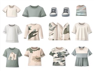 儿童迷彩系列服装与鞋类