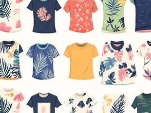 多彩印花T恤图案集合