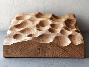 木雕波浪纹托盘