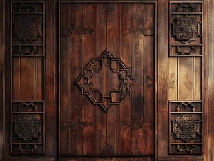 中式雕花木门 古典韵味