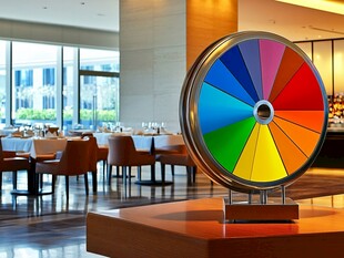 餐厅中的彩色幸运大转盘