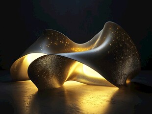 创意波浪形发光艺术灯具