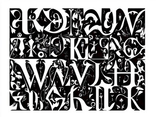 复古风格装饰性英文字母