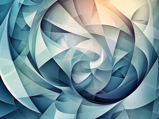 蓝色几何抽象螺旋图案