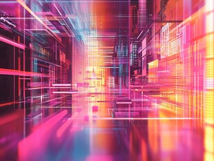 未来感绚丽科技空间走廊