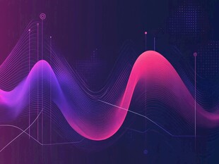 梦幻渐变科技感波形图案
