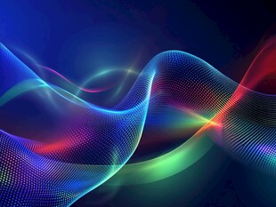 梦幻炫彩波动线条背景图