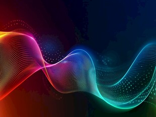 炫彩动感波浪线条背景图