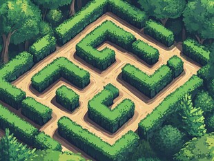 森林中的迷宫景观