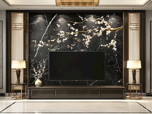 新中式客厅电视背景墙设计