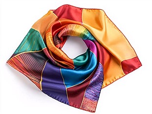 多彩拼接时尚真丝小方巾
