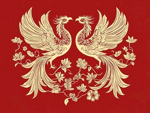 双凤呈祥中式传统图案