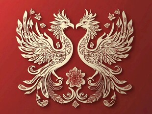 双凤呈祥中式精美图案